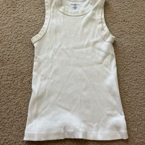 Brandy Melville White ribbed long cut tank